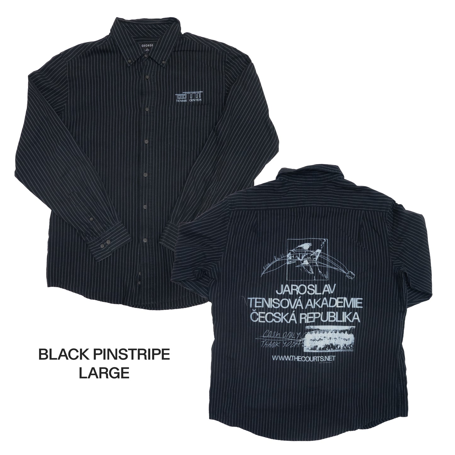 Striped Tennis Center Button-Up