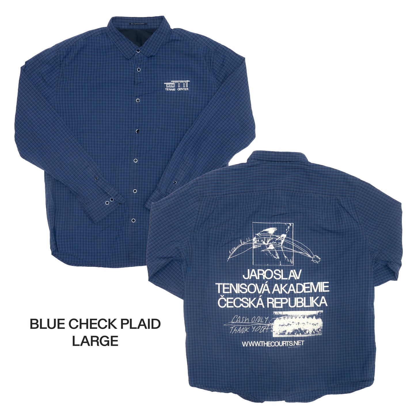 Plaid Tennis Center Button-Up