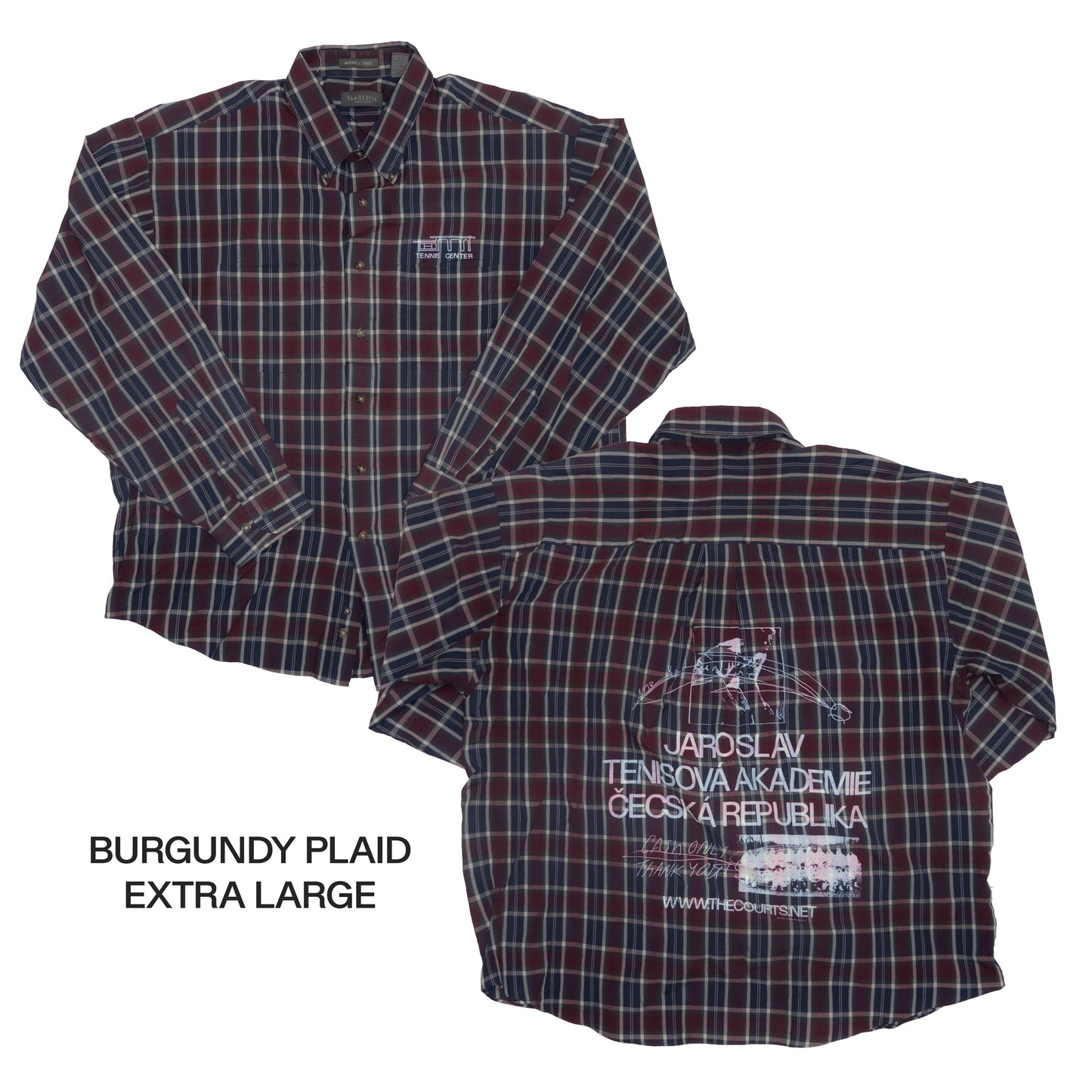 Plaid Tennis Center Button-Up