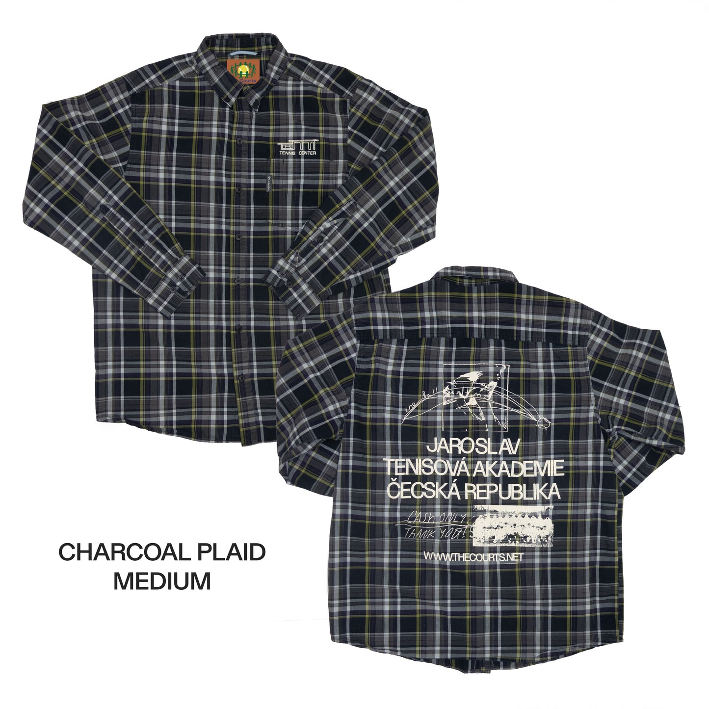 Plaid Tennis Center Button-Up
