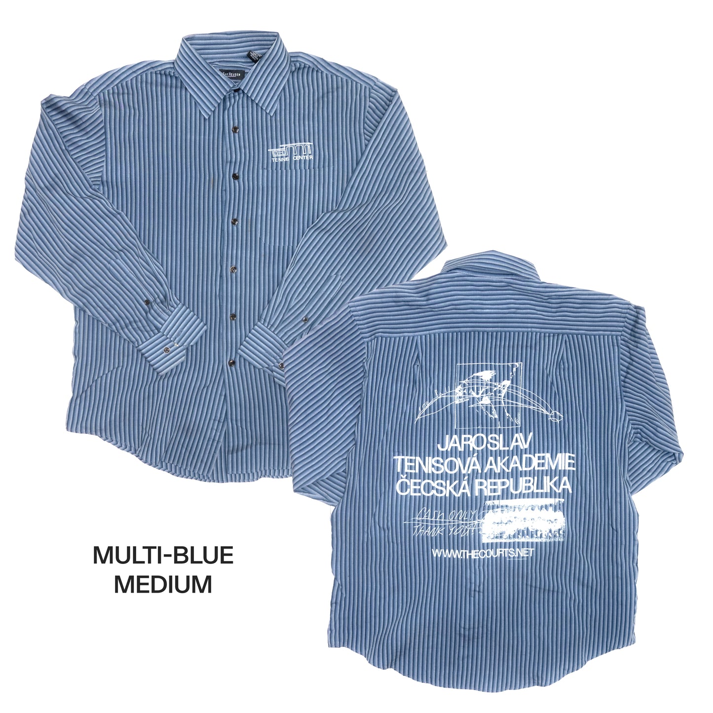 Striped Tennis Center Button-Up