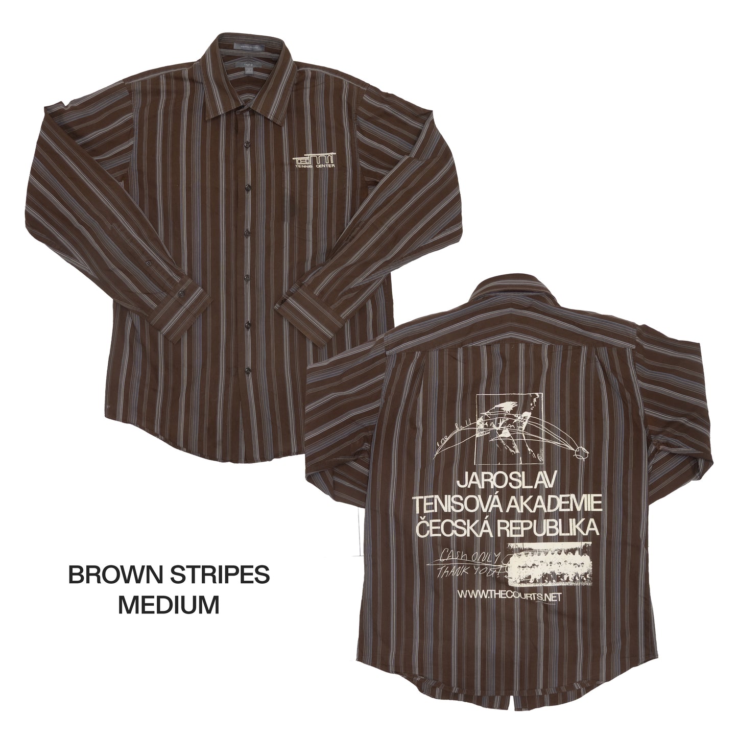 Striped Tennis Center Button-Up